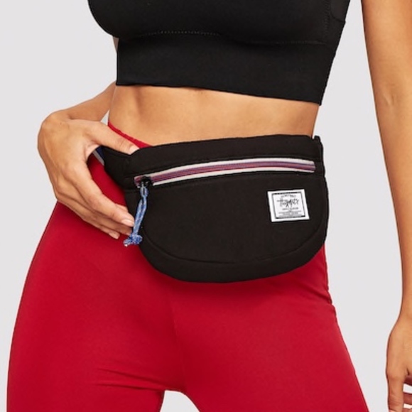 Emma Handbags - Last 1!! Patch Decor Fanny Pack With Guitar Strap!